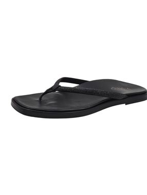 Vionic Vista Shine Sandals Women Size 10 Black Rhinestones Leather Cushioned